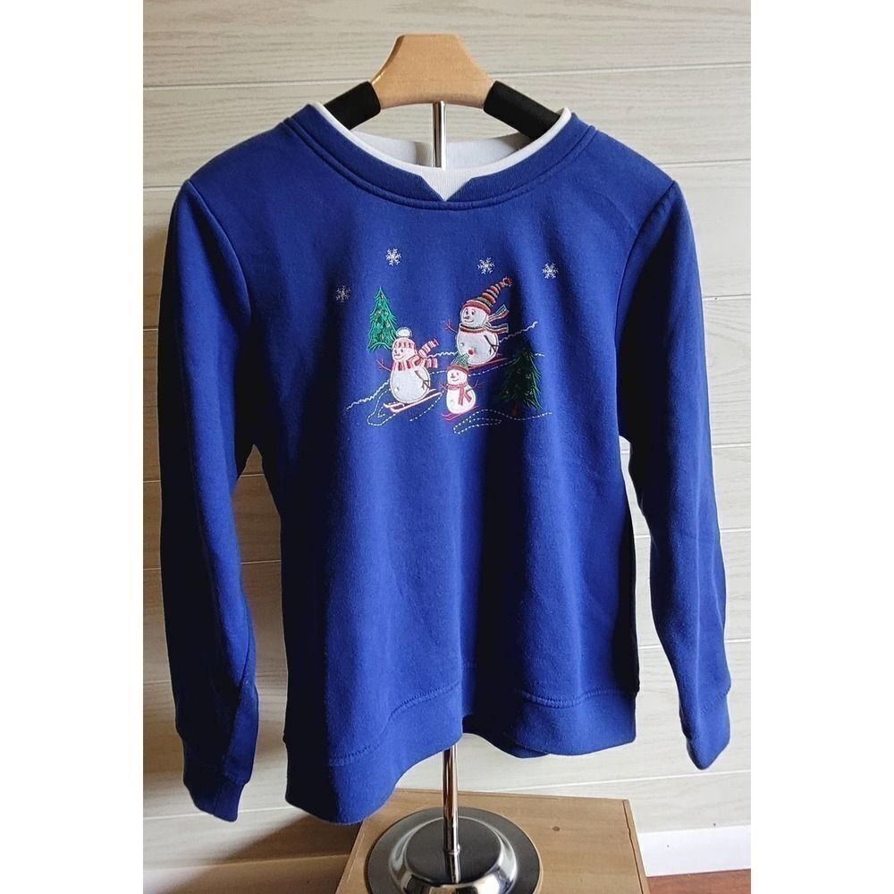 Kim Rogers Double Neck Snowman Sweatshirt Size PM
